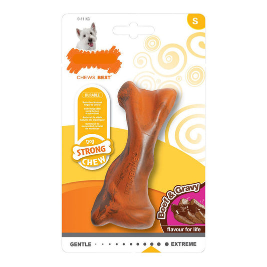 Dog chewing toy Nylabone Strong Chew Sauce Meat Rubber Size S