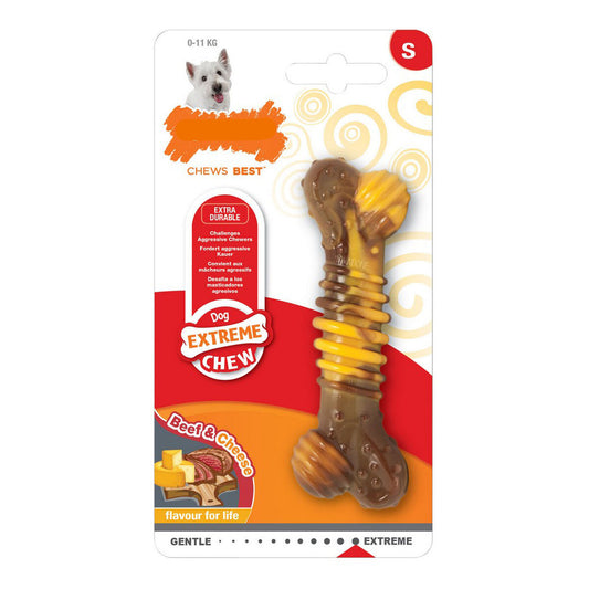 Dog chewing toy Nylabone Extreme Chew Meat Texturised Cheese Natural Size XL Nylon