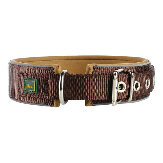 Dog collar Hunter Neoprene Reflect Brown (39-46 cm)
