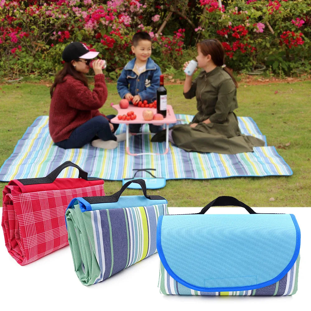 Outdoor Portable Picnic Blanket 3 Size Waterproof Beach Cushion Mat Baby Sleeping Moistureproof Plaid Multiplayer Camping Mat
