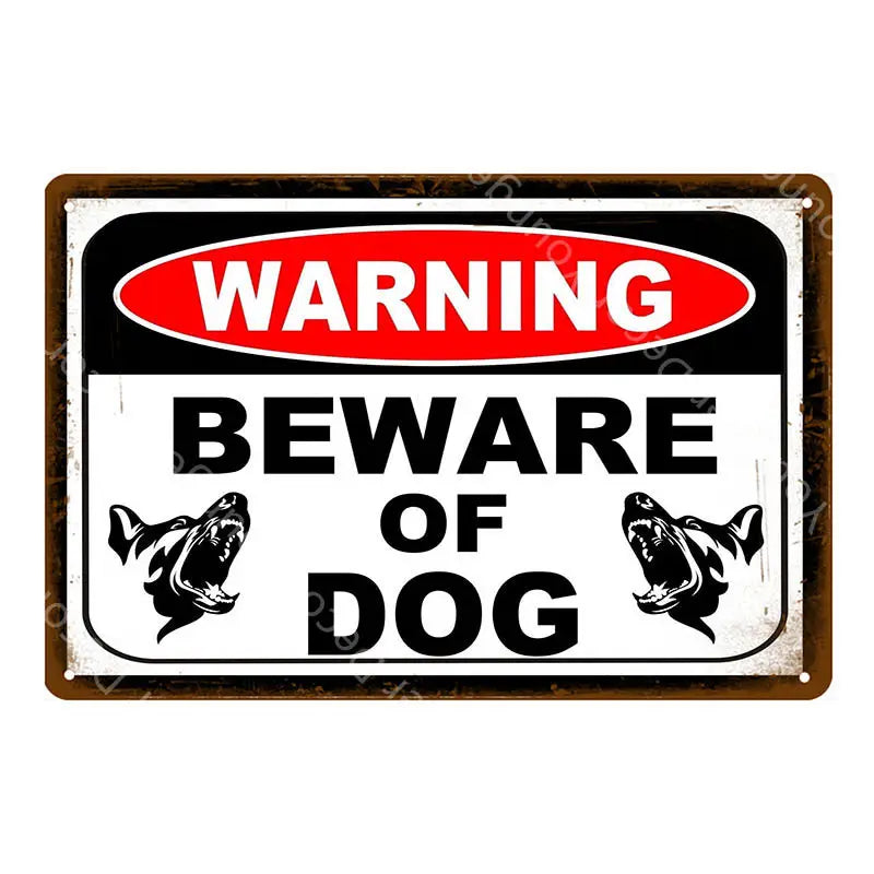 Warning Danger Metal Signs Beware Of The Dog Cat Poster Vintage Wall Plaque Pub Bar House Painting Man Cave Decor YJ148