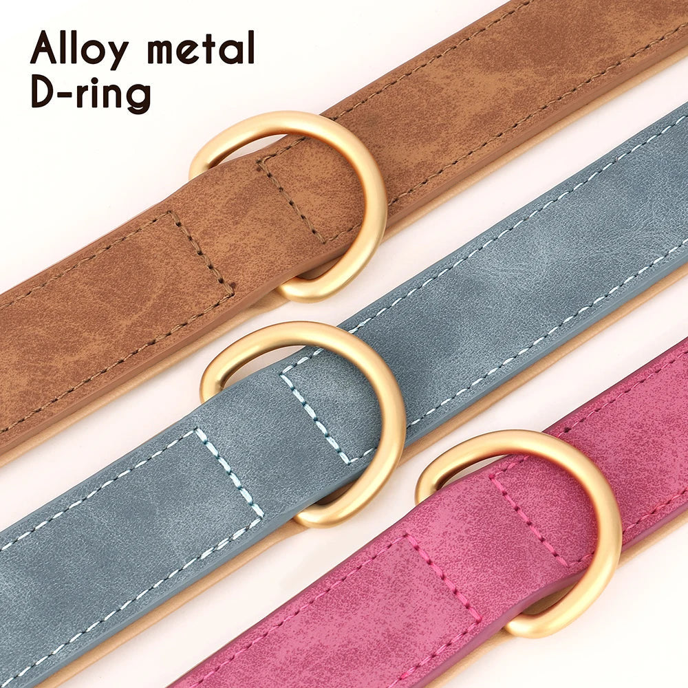 Durable Leather Collars Soft Padded
