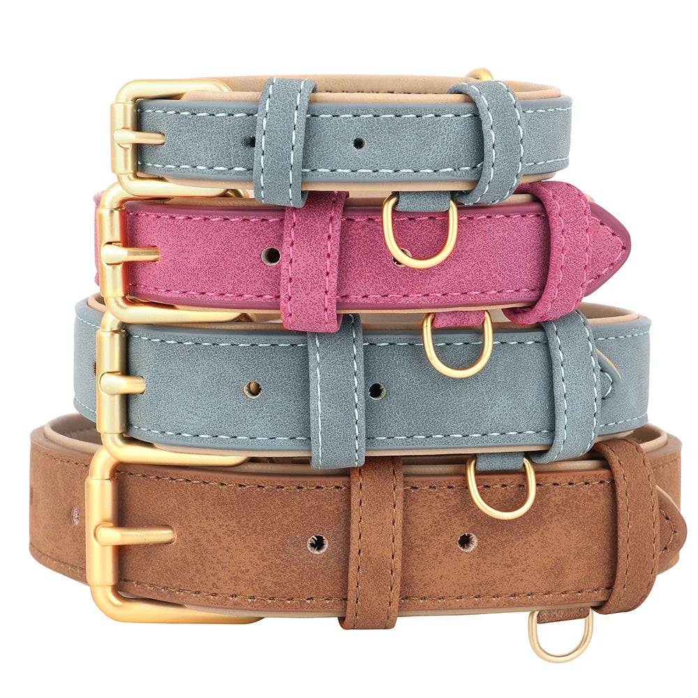 Durable Leather Collar Soft Padded