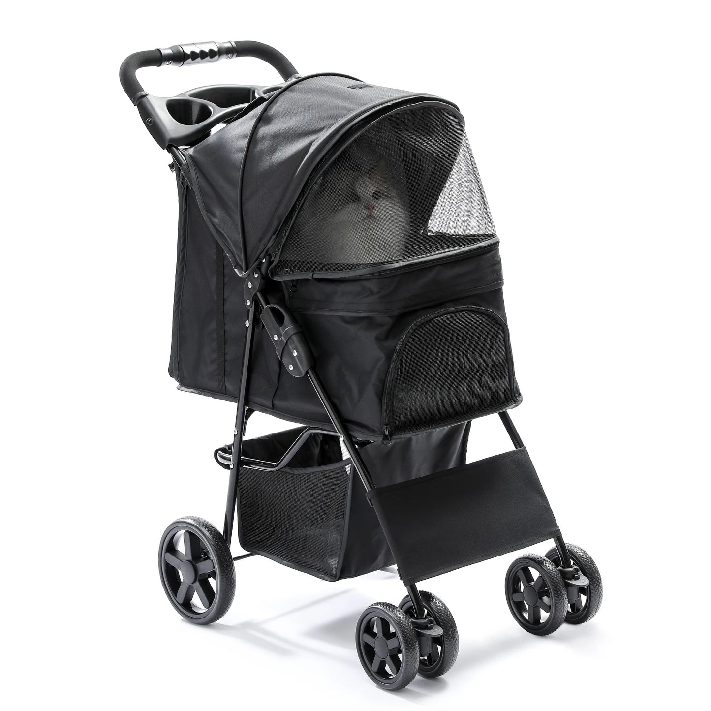 Foldable Pet Stroller Portable Dog Trolley Breathable Carrier for Dog Travel Walking Outdoor Dog Accessories