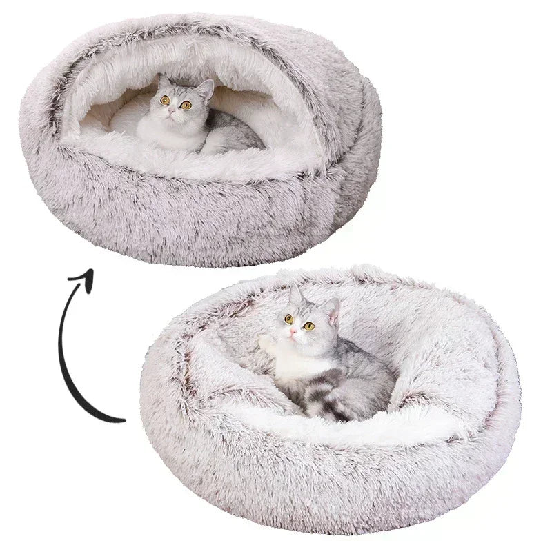 winter dog Plush Round Bed Pet Mattress Warm Soft Comfortable Basket Dog Sleeping Bag Nest for Small Dogs Medium dogs