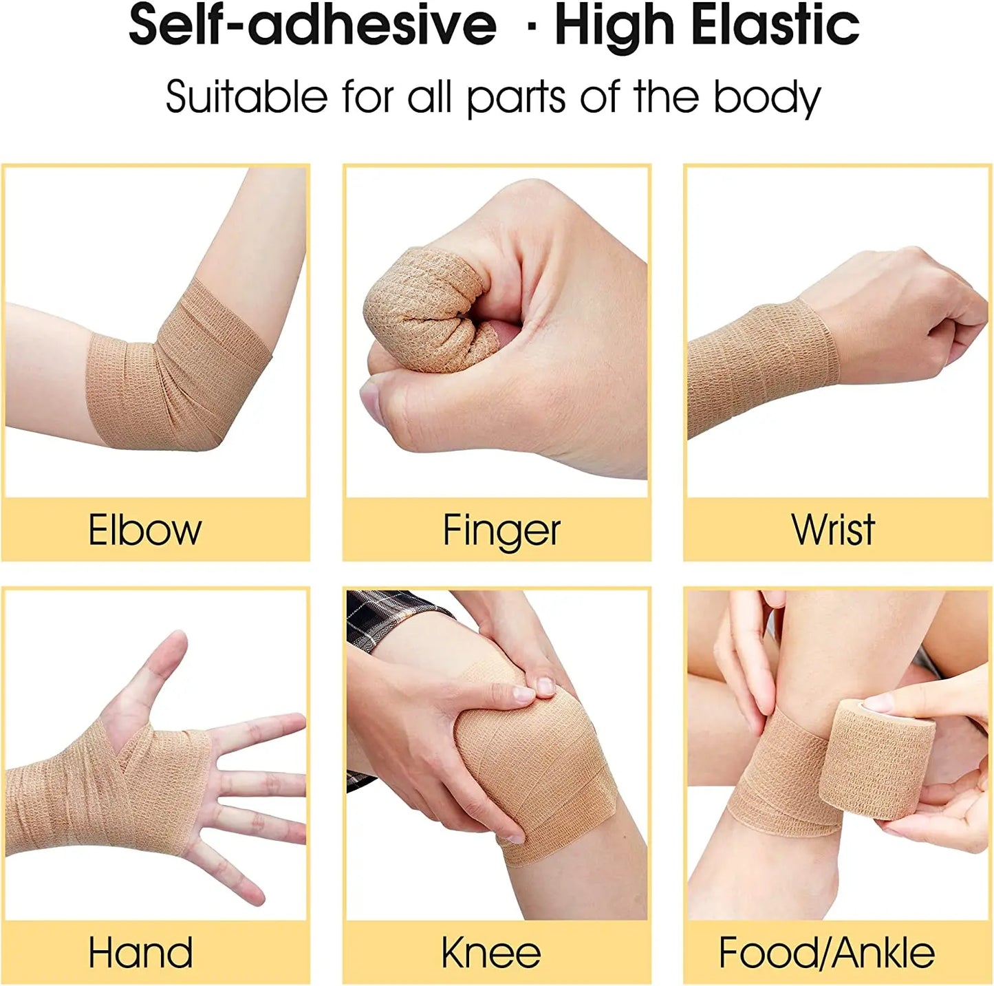 Sports Bandage Elastic Elastoplast Self Adhesive Tape Protect Wrist Palm Finger Arm Shoulder Knee Ankle Pets Leg Tattoo Safety