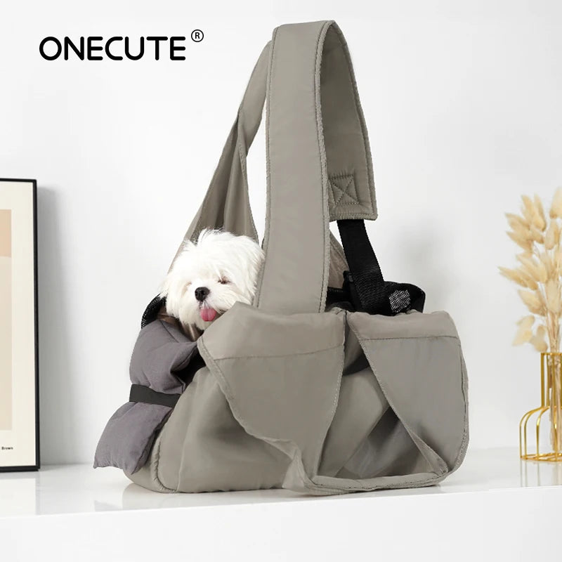 Olive Green Onecut Strap Shoulder Bag Dog Outdoor Travel