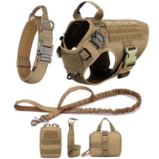Tactical Military Harness Collar & Leash Set