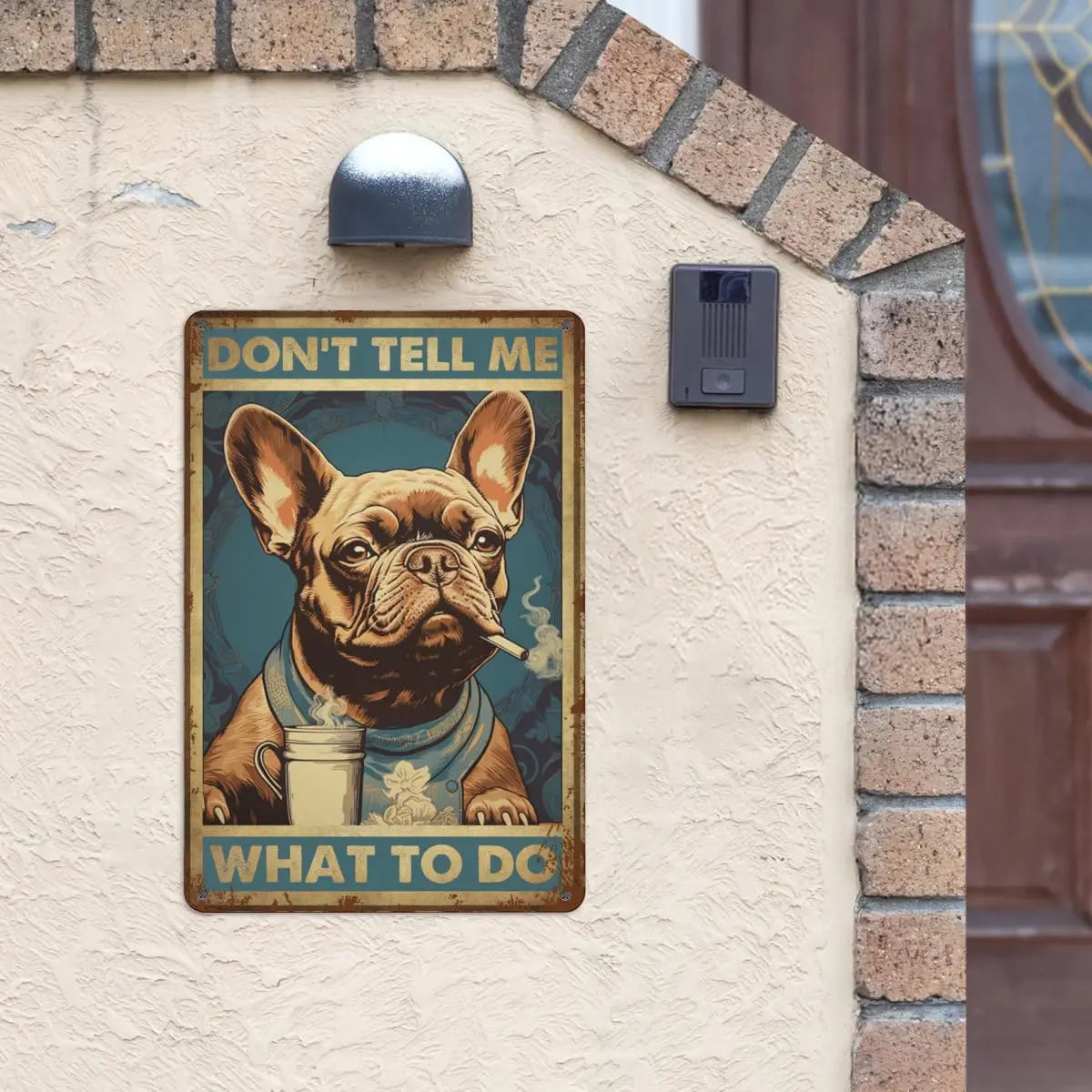 Vintage Don't Tell Me What to Do Metal Tin Sign - Retro French Bulldog Dog Tin Plate Decor Decor for Home Bedrooms