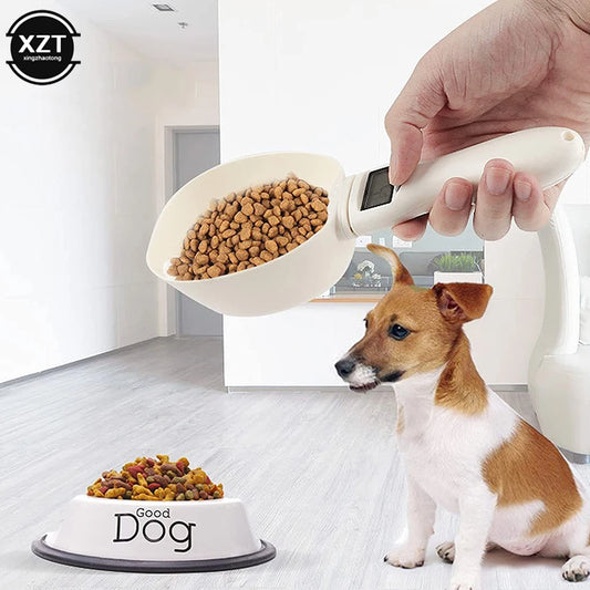 1PCS 800g/01g Pet Food Spoon Scale Electronic Measuring Tool 250ml for Dog Feeding Bowl Digital Precise Detachable Scooper