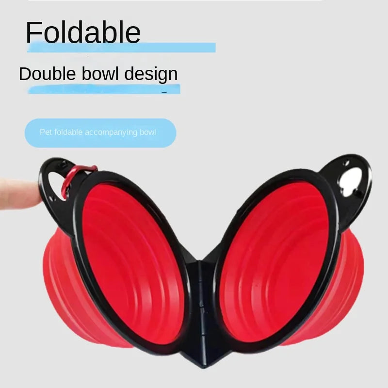 1-Piece 2-in-1 Foldable Dual Bowl