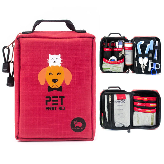 160pcs Full Dog First Aid Kit Pet Emergency Medical Case Portable Trauma Care Molle Pouch For Training Hiking Camping Hunting