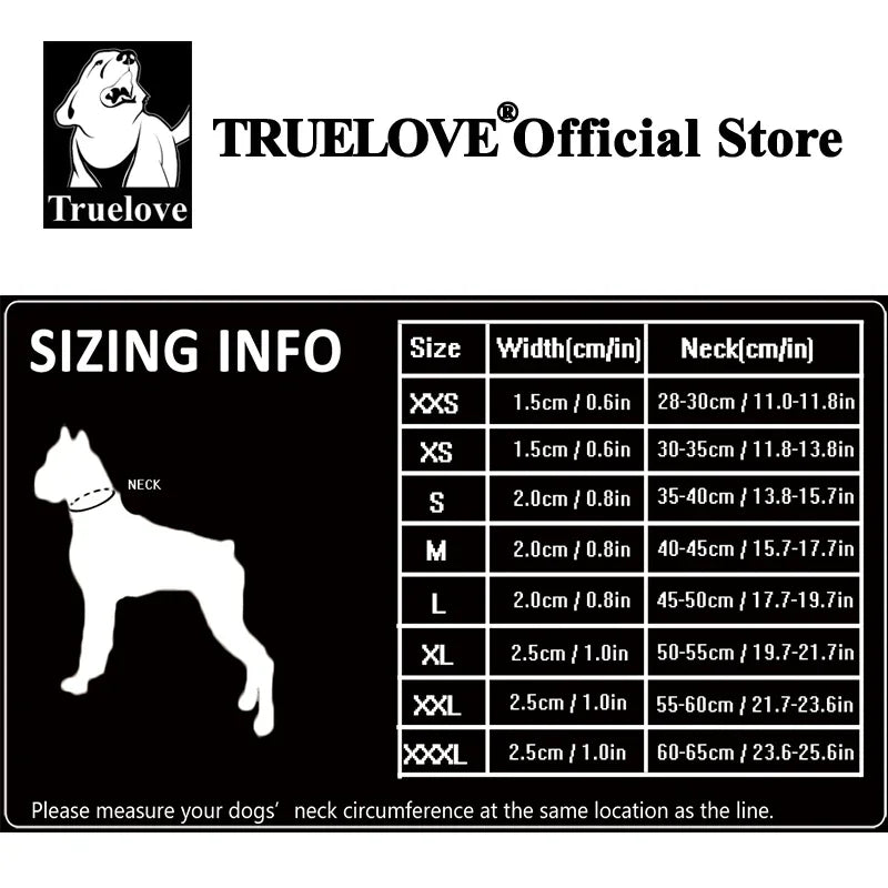 Truelove Adjustable Mesh Padded Dog Collar Reflective Nylon Durable Heavy Duty (black, neon yellow, red or gray) 8 sizes