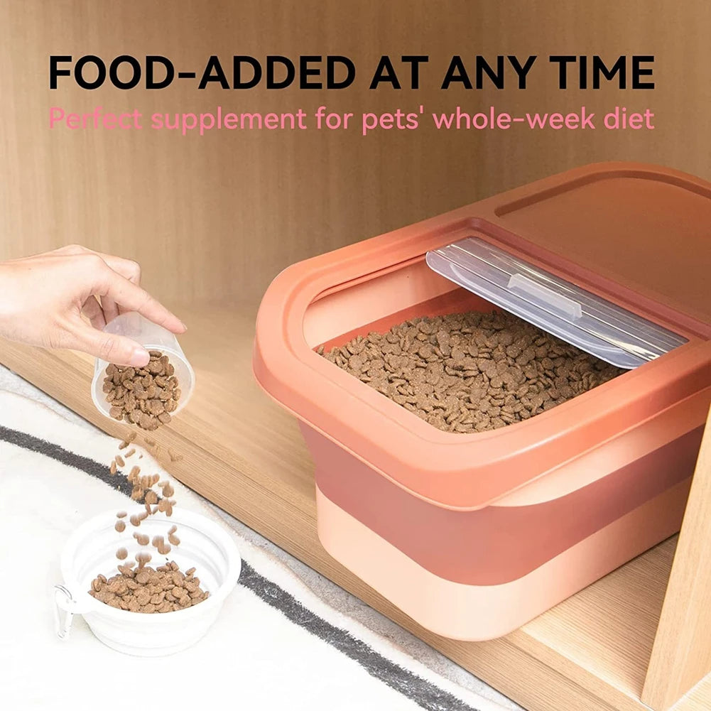13 Lb Collapsible Dog Food Storage Container Folding  Airtight Sealing Box Kitchen Grain Storage Boxes