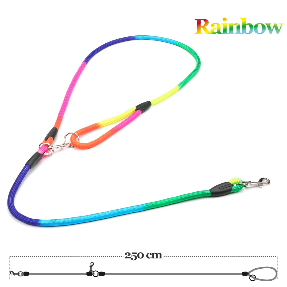 Rainbow Nylon Rope Leash
