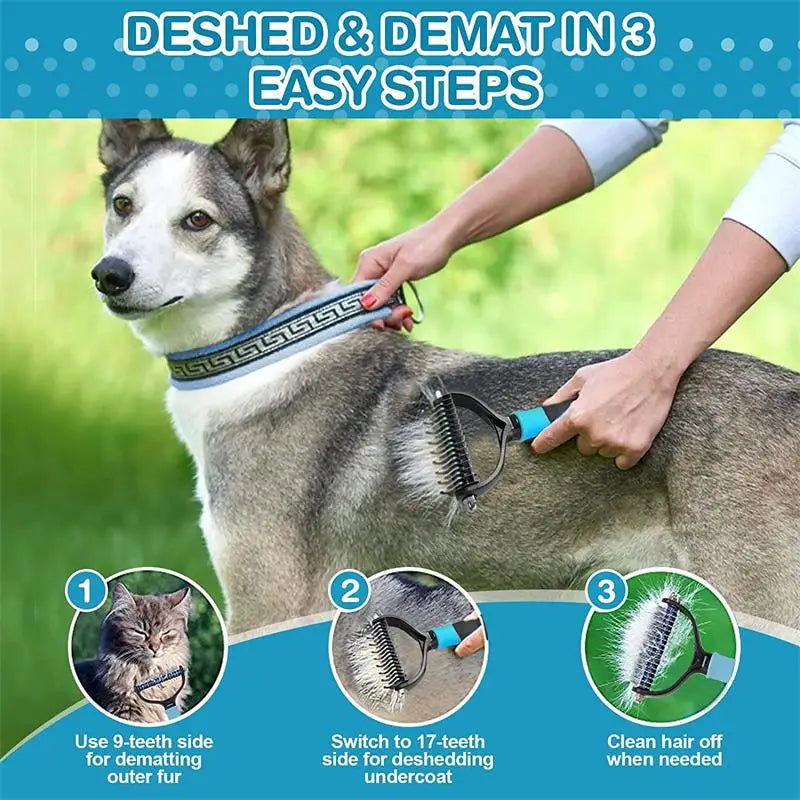 Pet Dog Hair Remover Dog Brush Stainless Steel Cat Comb Grooming and Care Hair Brush For Long Hair Curly Pets Dogs Accessories