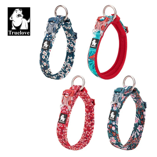 Truelove Floral Collar (poppy red or saxony blue) Padded Comfort