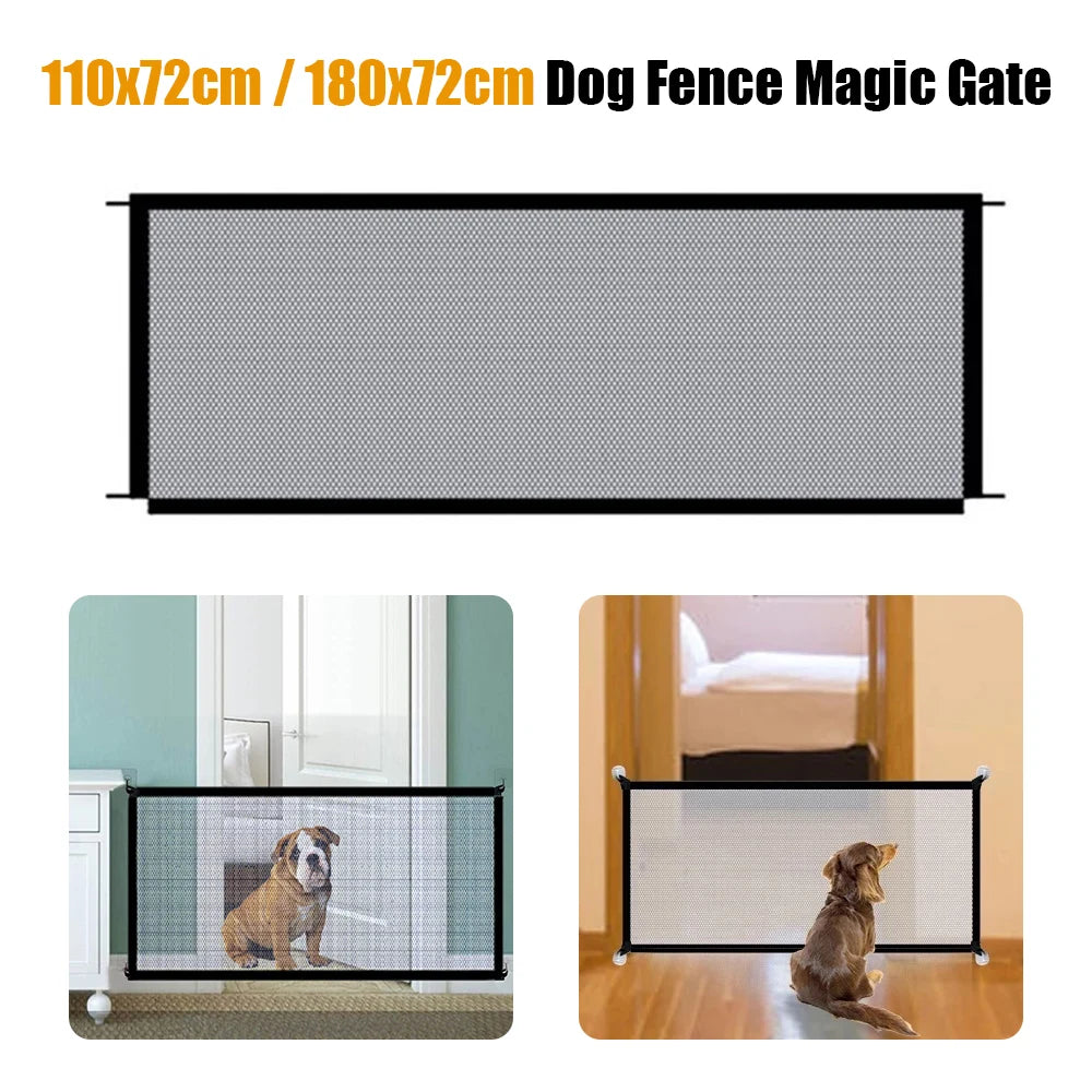 Pet Dog Fence Gate Safe Guard Safety Enclosure Folding Dog Fences Dog Gate The Ingenious Mesh Magic Pet Gate Pet Supplies