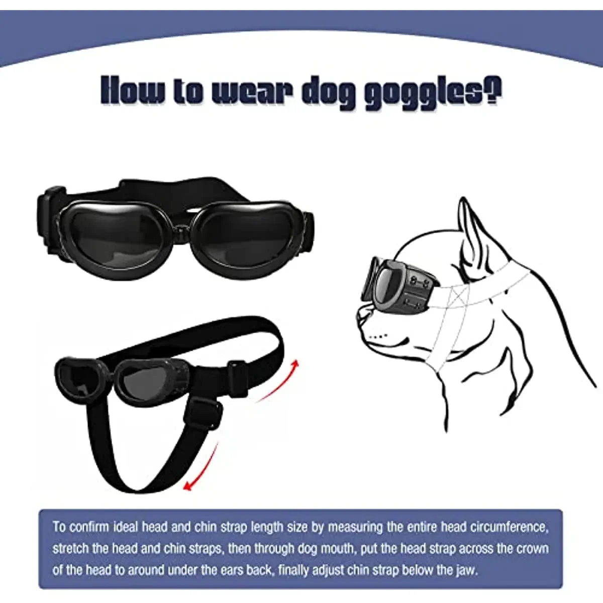 ATUBAN Small Dog Goggles with Helmet UV Protection Adjustable Doggy Sungalsses Windproof Antifogging Motorcycle Puppy Glasses