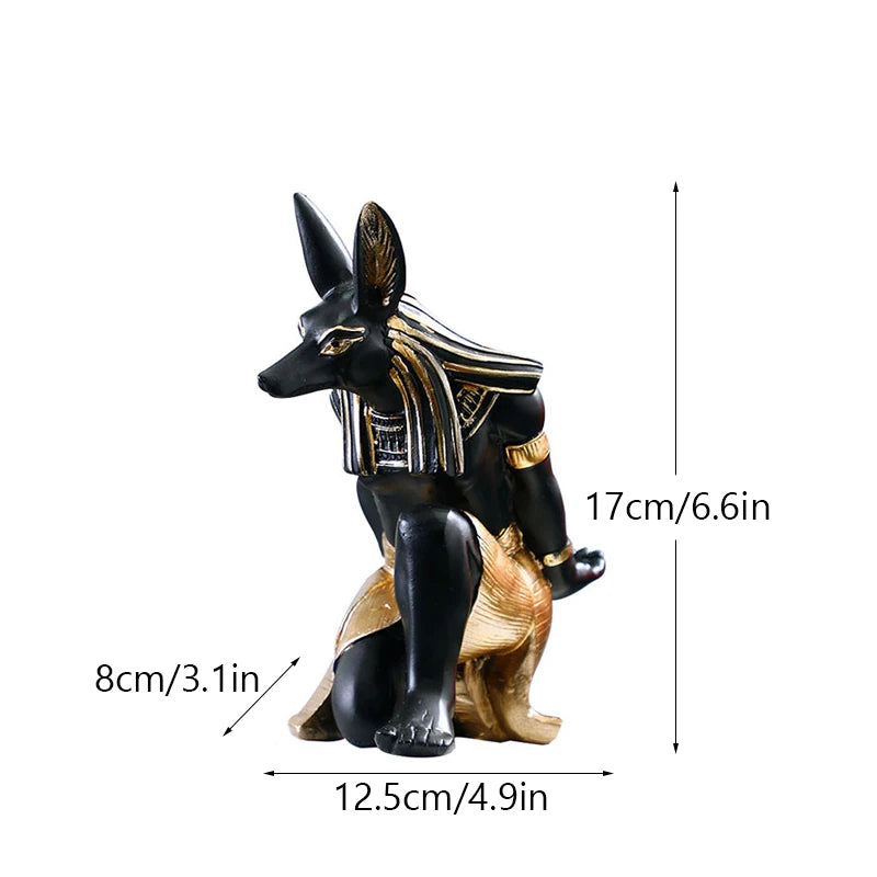 NORTHEUINS Resin Anubis Dog God Wine Rack Figurines Bastet Bottle Holder Egypt Statue Restaurant Cabinet Tabletop Decor Item