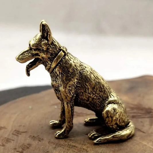 Antique Copper Wolf Dog