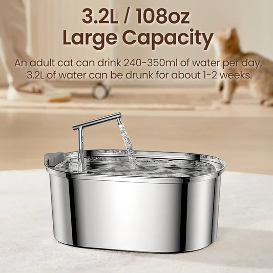 ROJECO Stainless Steel Water Fountain Automatic Flow
