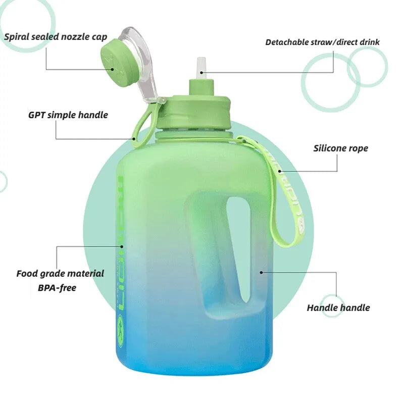 2.2L Large Capacity Water Bottle Outdoor Portable