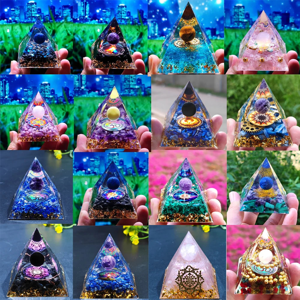 Orgonite Crystal Pyramid Spiritual Orgone Pyramid And Generator With Emf Protection For Reiki Healing