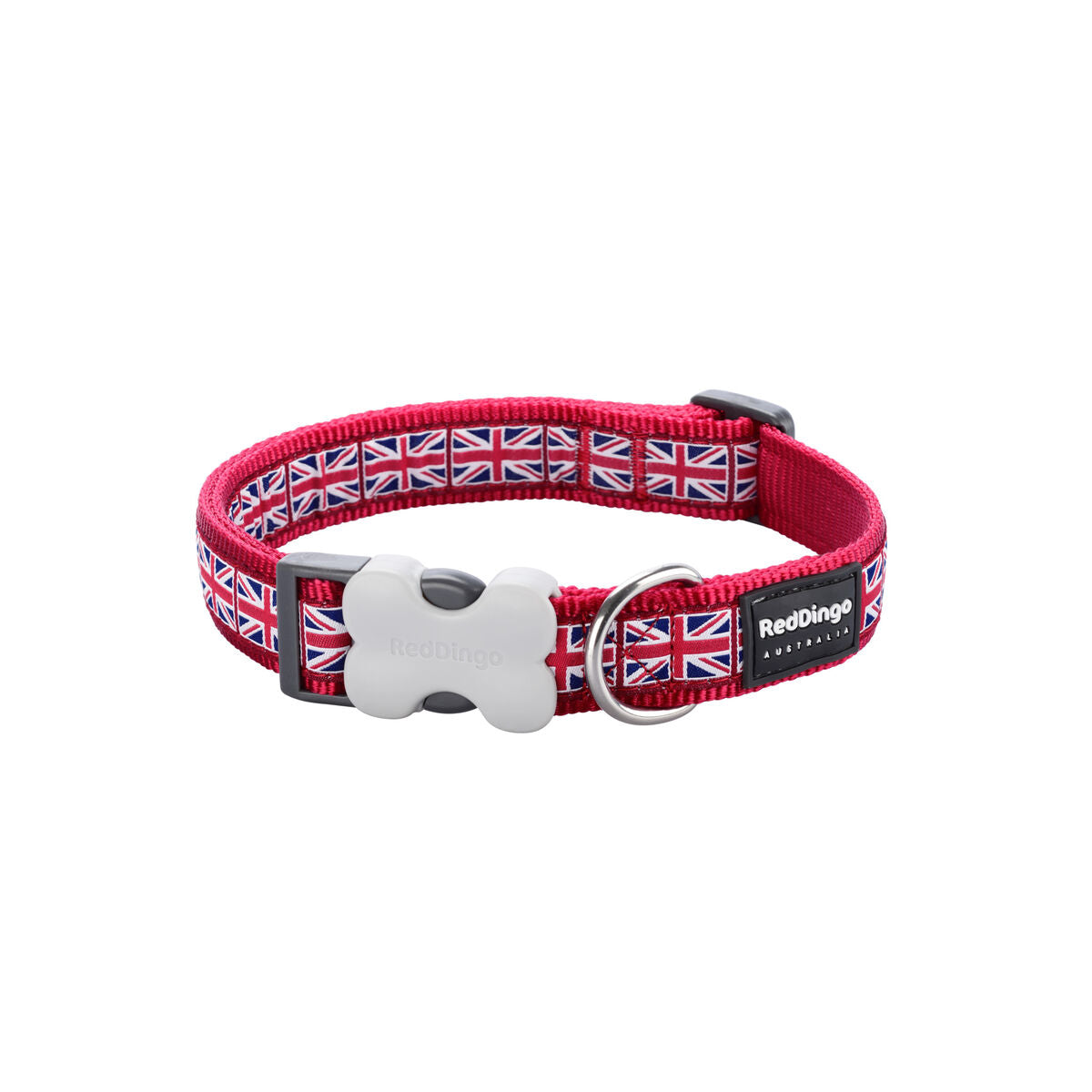Dog collar Red Dingo Union Jack 20-32 cm Red