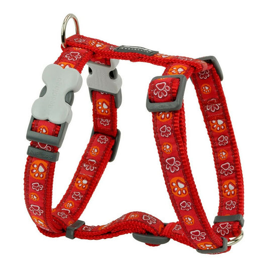 Hundegeschirr Red Dingo Style Rot Fußabdruck eines Tieres 30-48 cm