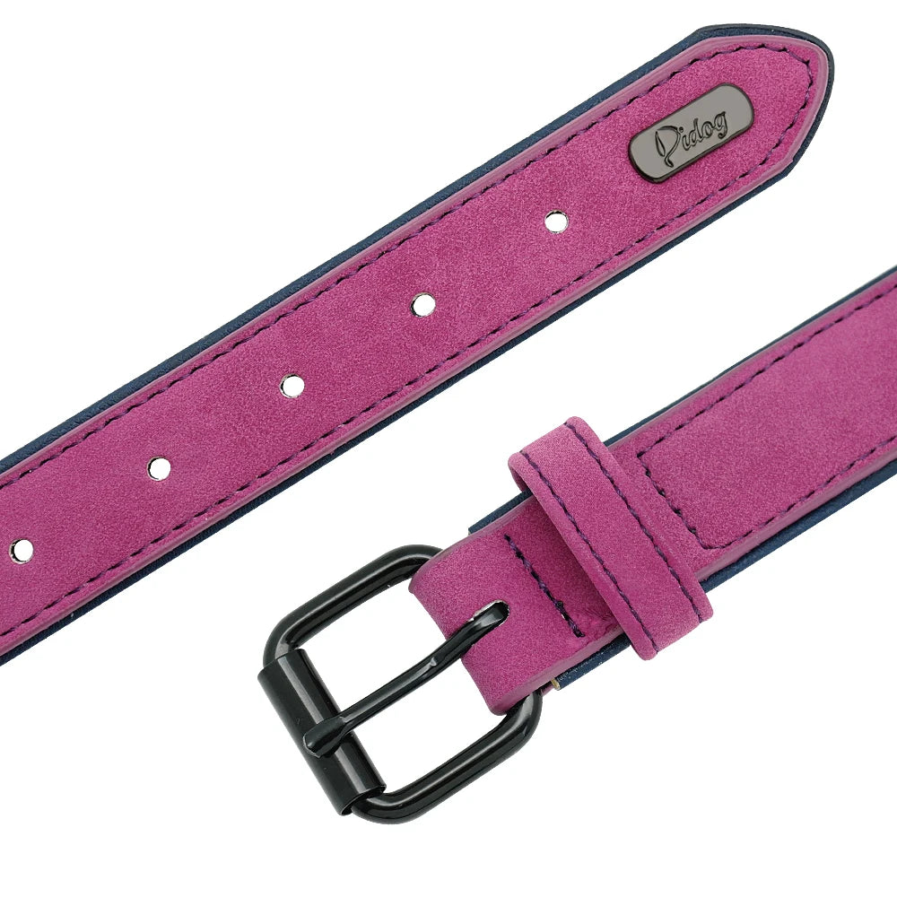 Smooth Soft Leather Padded Collar