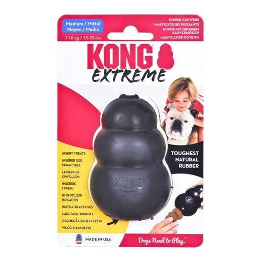 Extreme Hondenspeelgoed Natuurlijk Rubber Zwart - Kong
