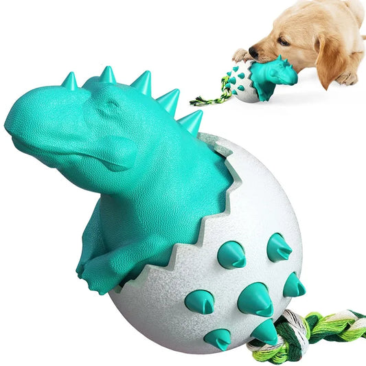Hondenkauwspeelgoed Dinosaurus Eivormig Bulldog Molaire tandenborstelstokspeelgoed Angstverlichting Interactief met touw Huisdier Intelligentiespeelgoed