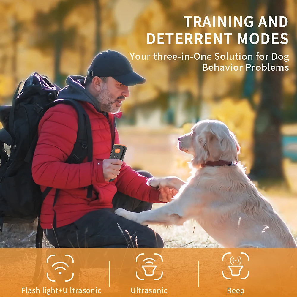 MASBRILL Dog Anti Bark Trainingsapparaat Ultrasoon 3 modi USB oplaadbaar