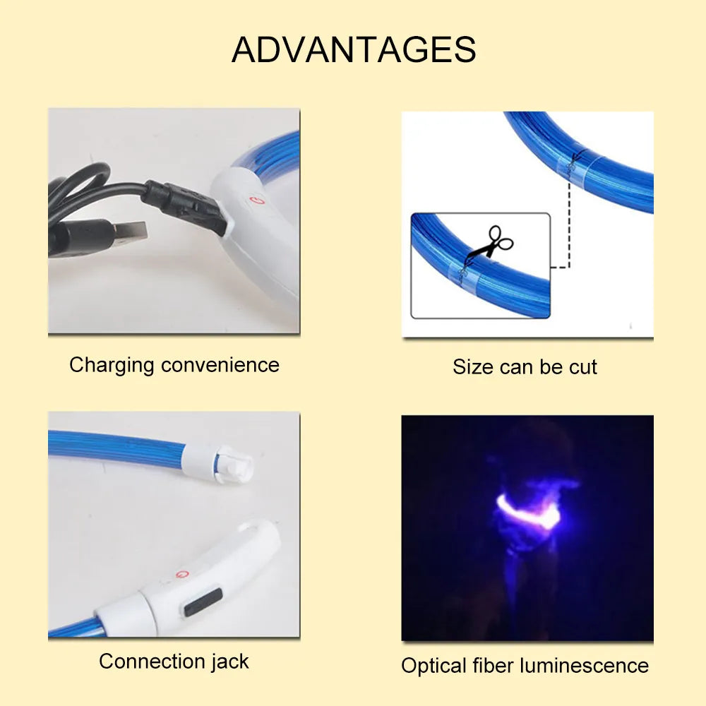 LED-lichtgevende halsband met USB-oplading