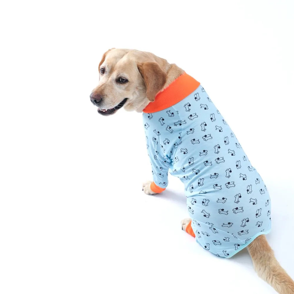 Pyjama Jumpsuit Oranje & Babyblauw