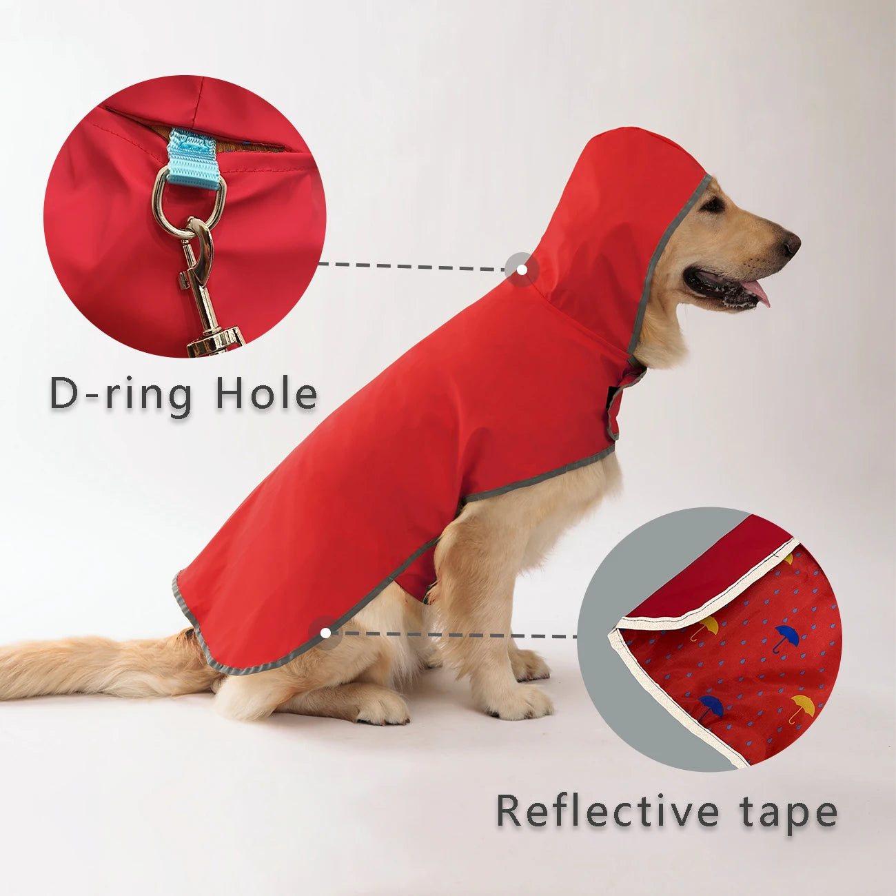 Houd uw pup droog en stijlvol: dubbellaagse regenjas met tweerichtingskleding!