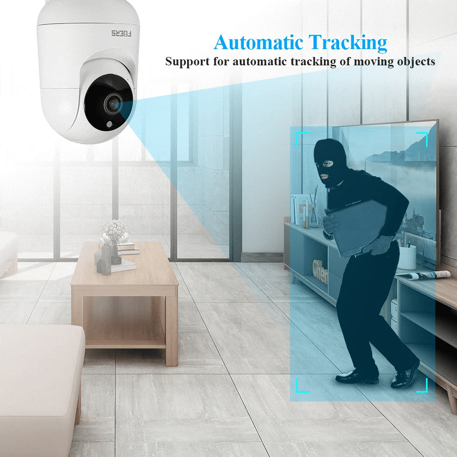 Fuers 3MP WiFi-camera Tuya Smart <tc>Home</tc> Draadloze IP-bewakingscamera voor binnen AI Detecteren Automatische tracking Beveiliging Babyfoon