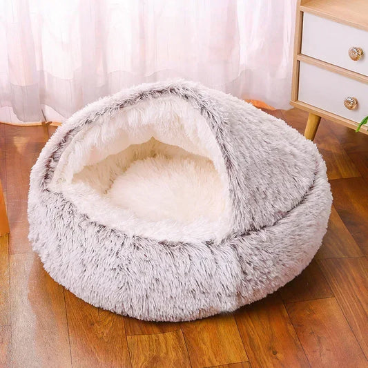Winterhond Pluche Rond Bed Huisdiermatras Warm Zacht Comfortabel Mand Hondenslaapzak Nest voor kleine honden Middelgrote honden