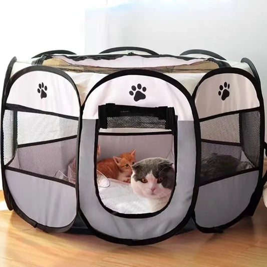 Draagbare Opvouwbare Huisdier Tent Kennel Achthoekig Hek Puppy Shelter Gemakkelijk te gebruiken Buiten Eenvoudige bediening Grote hondenkooien Kattenhekken
