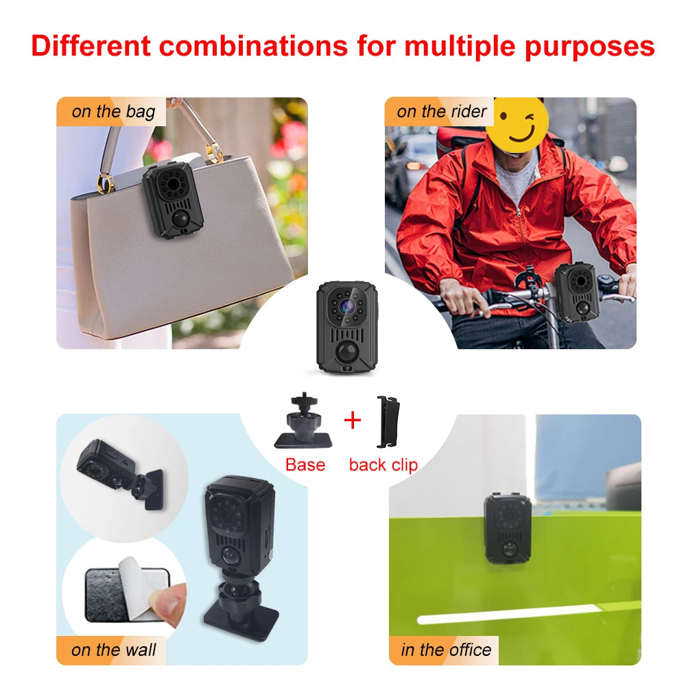 MD31 Mini PIR Video Body Camera Back Clip Photography DV Smart Camera HD 1080P Recorder Motion Activated Small For Car Nanny Cam
