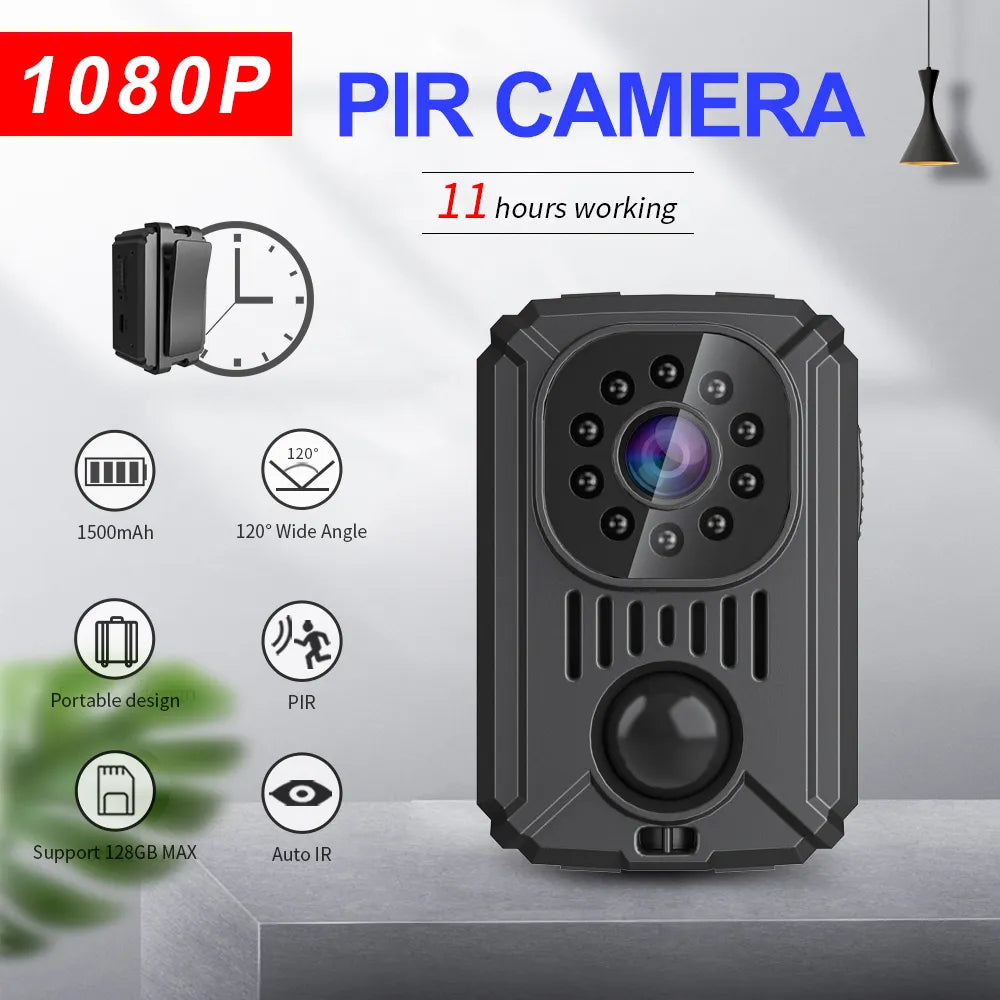 MD31 Mini PIR Video Body Camera Terug Clip Fotografie DV Smart Camera HD 1080P Recorder Bewegingsgeactiveerd Klein voor Auto Nanny Cam